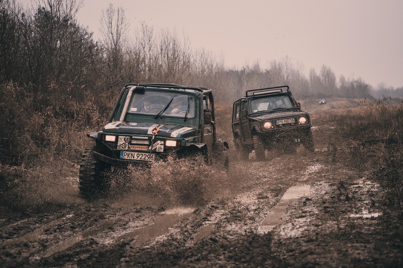 offroad, vehicle, mud